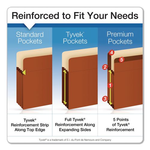 Image of Pendaflex® S34G Expanding Pocket, 5.25" Expansion, Letter Size, Brown, 50/Carton