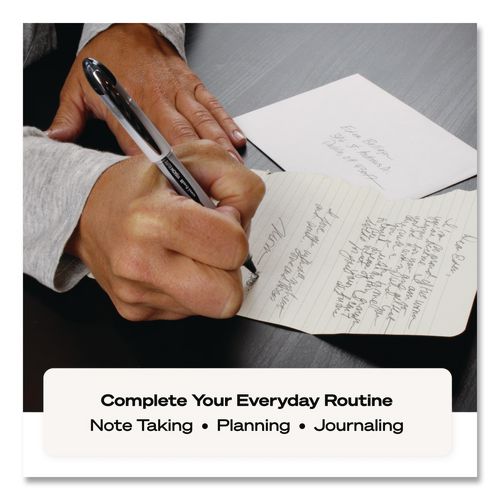 Image of uniball® 61232 VISION ELITE BLX Series Rollerball Pen, Stick, Bold 0.8 mm, Blue-Infused Black Ink, White/Blue/Clear Barrel, Dozen