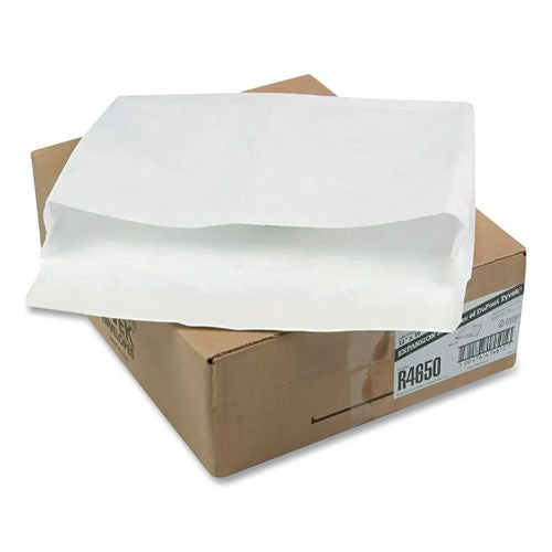 Image of Survivor® QUAR4650 Lightweight 14 lb Tyvek Open End Expansion Mailers, #15 1/2, Square Flap, Redi-Strip Adhesive Closure, 12 x 16, White, 100/CT