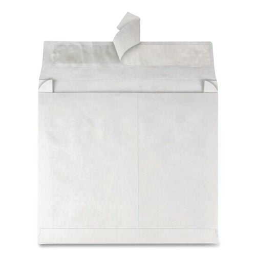 Image of Survivor® QUAR4650 Lightweight 14 lb Tyvek Open End Expansion Mailers, #15 1/2, Square Flap, Redi-Strip Adhesive Closure, 12 x 16, White, 100/CT
