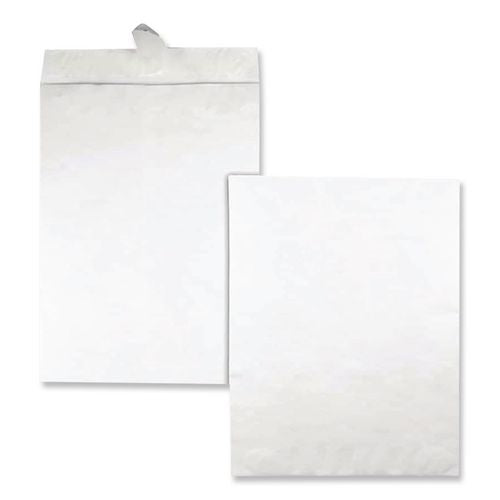 Image of Survivor® QUAR5106 Heavyweight 18 lb Tyvek Catalog Mailers, Square Flap, Redi-Strip Adhesive Closure, 14.25 x 20, White, 25/Box