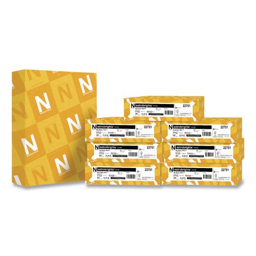 Image of Astrobrights® 22751CT Color Cardstock, 65 lb Cover Stock, 8.5 x 11, Re-Entry Red, 250 Sheets/Ream, 8 Reams/Carton