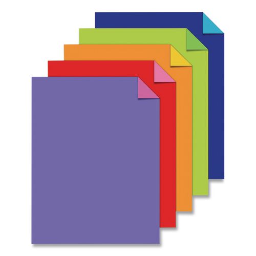 Image of Astrobrights® 98883 Double-Color Card Stock, 70 lb Cover Weight, 8.5 x 11, Assorted Bright Colors, 80/Pack