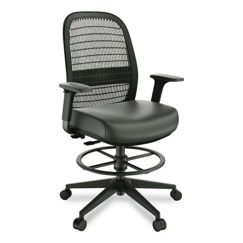 Image of Workplace2.0 WP62575 Health Bedford Drafting Stool, Supports Up to 275 lb, 26.5x 33.6 Seat Height, Black Seat, Black Back, Black Base