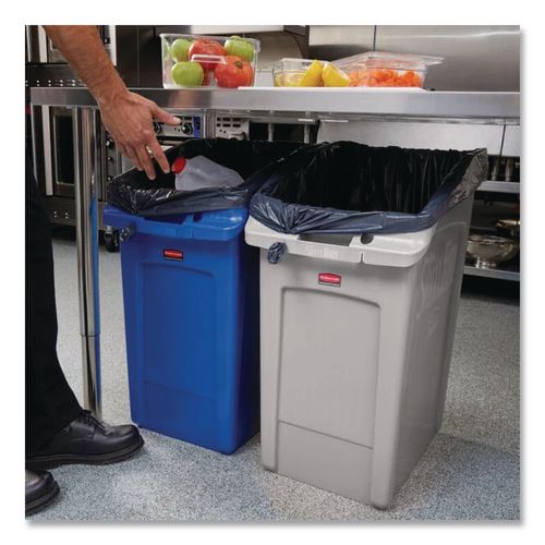 Image of Rubbermaid® Commercial 2026721 Slim Jim Under-Counter Container, 23 Gal, Polyethylene, Gray