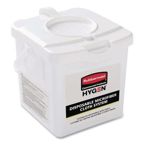 Image of Rubbermaid® Commercial HYGEN 2135007 Disposable Microfiber Charging Bucket, 7.92 X 7.75 X 7.44, White, 4/carton