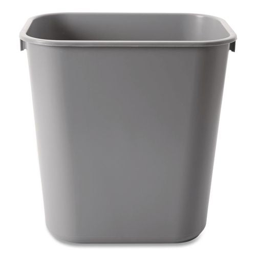 Image of Rubbermaid® Commercial FG295500GRAY Deskside Plastic Wastebasket, 3.5 gal, Plastic, Gray