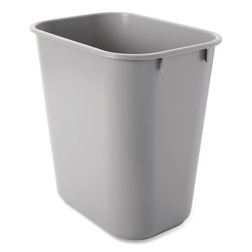 Image of Rubbermaid® Commercial FG295500GRAY Deskside Plastic Wastebasket, 3.5 gal, Plastic, Gray