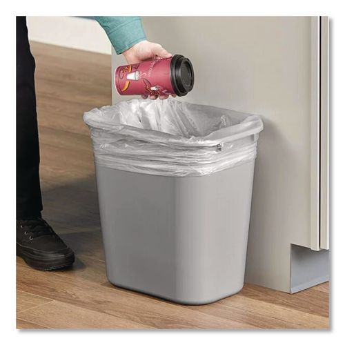 Image of Rubbermaid® Commercial FG295500GRAY Deskside Plastic Wastebasket, 3.5 gal, Plastic, Gray