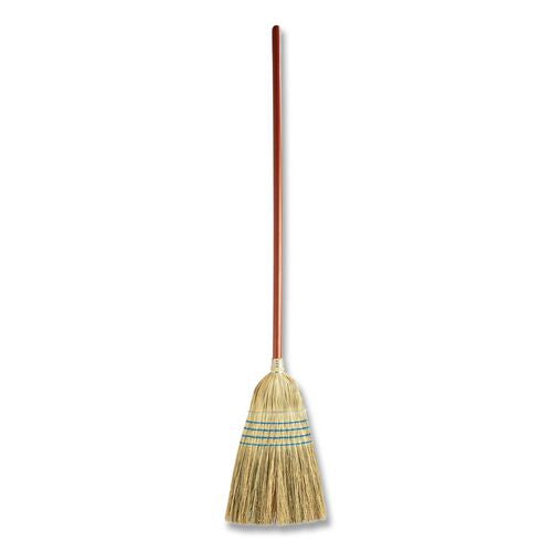 Image of Rubbermaid® Commercial FG638300BLUE Corn-Fill Broom, Corn Fiber Bristles, 38" Overall Length, Blue