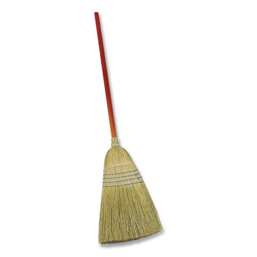 Image of Rubbermaid® Commercial FG638300BLUE Corn-Fill Broom, Corn Fiber Bristles, 38" Overall Length, Blue