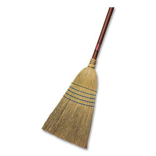 Image of Rubbermaid® Commercial FG638300BLUE Corn-Fill Broom, Corn Fiber Bristles, 38" Overall Length, Blue