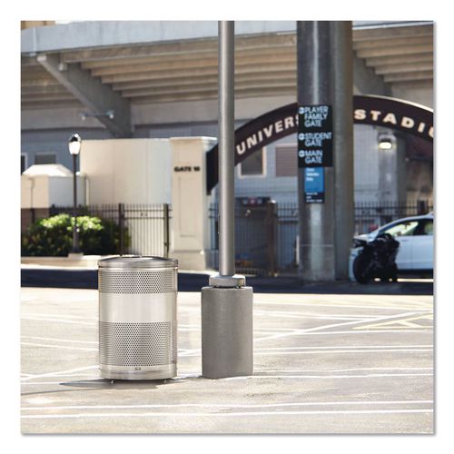 Image of Rubbermaid® Commercial FGS55ETBKPL Classics Perforated Open Top Receptacle, 51 gal, Steel, Black