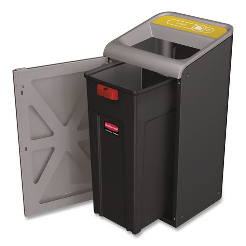 Image of Rubbermaid® Commercial 1961627 Configure Indoor Recycling Waste Receptacle, Organic Waste, 23 gal, Metal, Gray