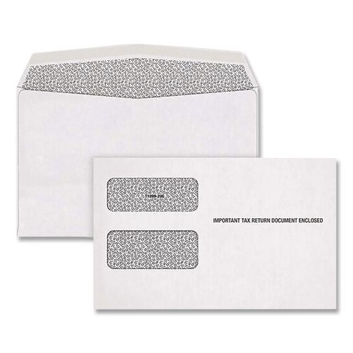 Image of TOPS 1099 Double Window Envelope, Commercial Flap, Gummed Closure, 5.63 x 9, White, 24/Pack