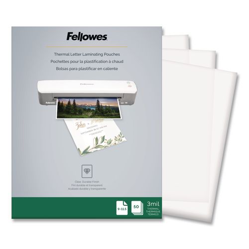 Image of Fellowes® 5744301 Thermal Laminating Pouches, 3 Mil, 9" X 11.5", Matte Clear, 50/pack
