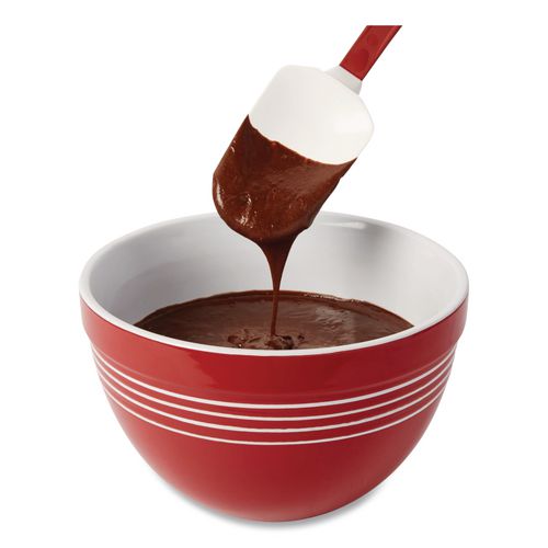 Image of Rubbermaid® Commercial FG196700RED High Heat Scraper Spoon, Plastic, 13.5", Red/White