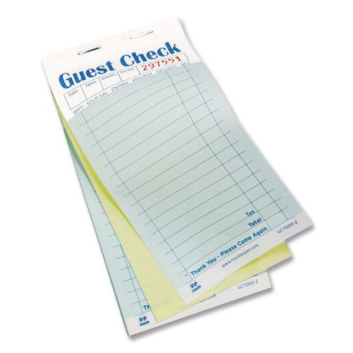 Image of AmerCareRoyal® GC6000-2 Guest Check Pad, 17 Lines, Two-Part Carbon, 3.5 x 6.7, 50 Forms/Pad, 50 Pads/Carton