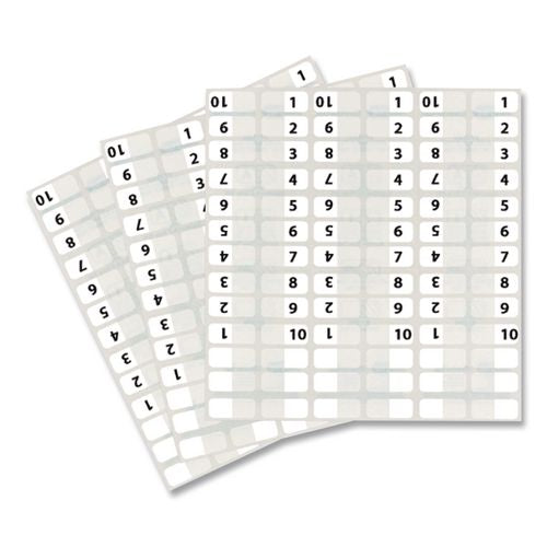 Image of Redi-Tag® B31001 Legal Index Tabs, Preprinted Numeric: 1 to 10, 1/12-Cut, White, 0.44" Wide, 104/Pack