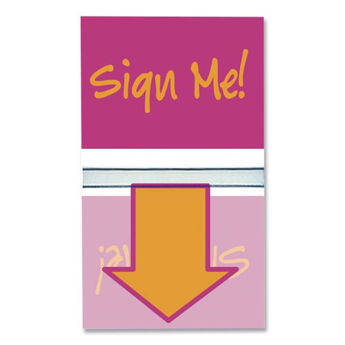 Image of Redi-Tag® B72038 Pop-Up Fab Page Flags W/dispenser, "sign Me!", Red/orange, Teal/yellow, 100/pack