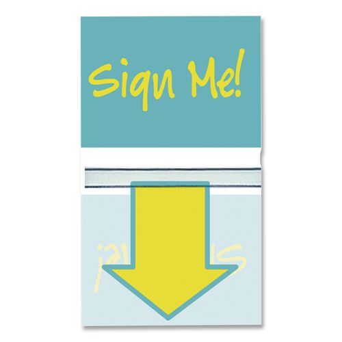 Image of Redi-Tag® B72038 Pop-Up Fab Page Flags W/dispenser, "sign Me!", Red/orange, Teal/yellow, 100/pack