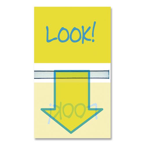 Image of Redi-Tag® B72039 Pop-Up Fab Page Flags W/dispenser, "look!", Purple/yellow; Yellow/teal, 100/pack