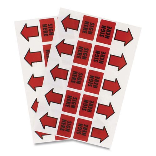 Image of Redi-Tag® B76809 Removable/reusable Page Flags, "sign Here", Red, 50/pack