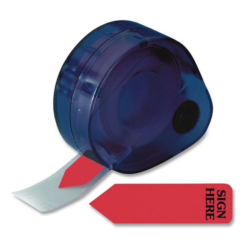 Image of Redi-Tag® B81054 Arrow Message Page Flags In Dispenser, "sign Here", Red, 120/dispenser