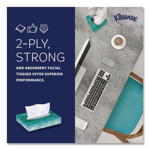 Image of Kleenex® 21195 White Facial Tissue Junior Pack, 2-Ply, 48 Sheets/Box, 64 Boxes/Carton