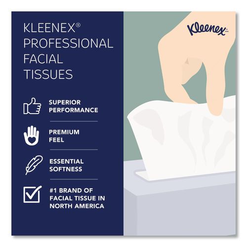 Image of Kleenex® 21601 Naturals Facial Tissue for Business, Flat Box, 2-Ply, White, 125 Sheets/Box, 48 Boxes/Carton