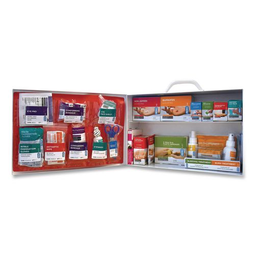 Image of SUREFILL SF80BMT 80 Series Class B 2-Shelf First Aid Cabinet - Meds, 80 Person, 391 Pieces, Metal Case