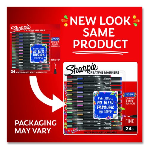 Image of Sharpie® Creative Markers, Fine Tip Bullet Tip, Assorted, 24/Pack
