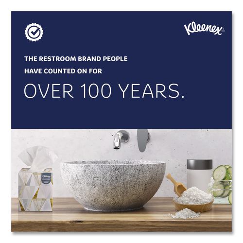 Image of Kleenex® 21272 Naturals Facial Tissue for Business, BOUTIQUE POP-UP Box, 2-Ply, White, 90 Sheets/Box, 36 Boxes/Carton