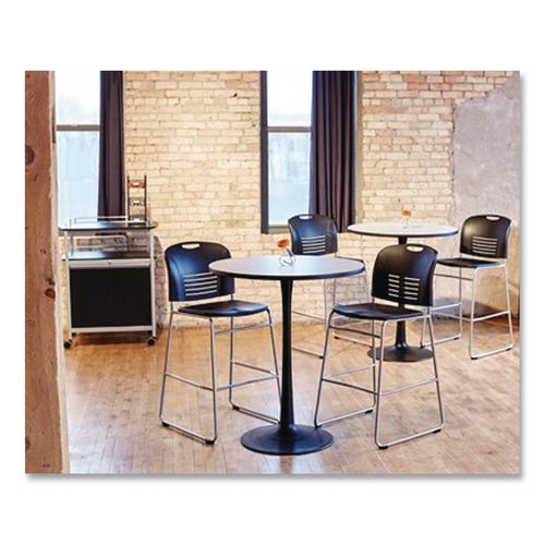 Image of Safco® 8964BL Mobile Beverage Cart, Plastic, 4 Shelves, 33.5" x 21.75" x 43", Black