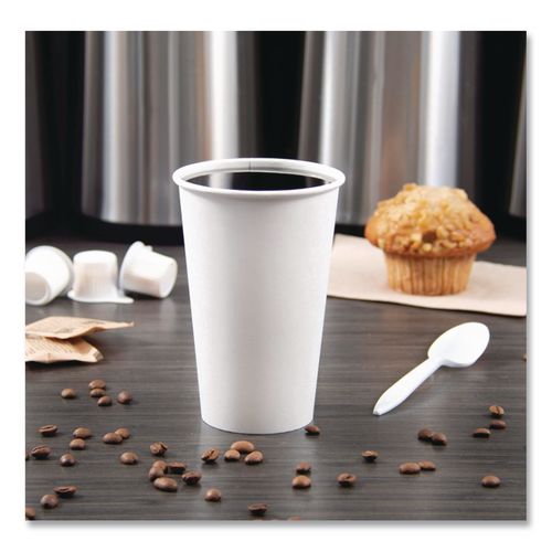 Image of SOLO® 316W-2050 Paper Hot Cups, 16 oz, White, 50/Pack
