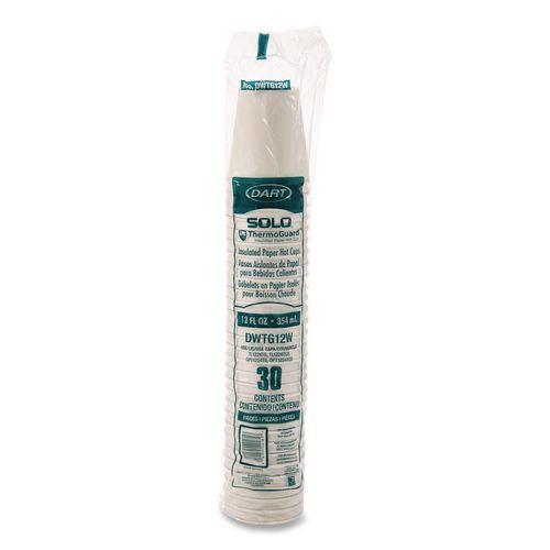 Image of Dart® DWTG12W ThermoGuard Paper Hot Cup, 12 oz, White, 30/Pack