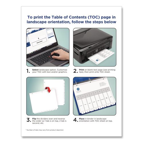 Image of Avery® 11126 Customizable TOC Ready Index Black and White Dividers, 12-Tab, Jan. to Dec., 11 x 8.5, 1 Set