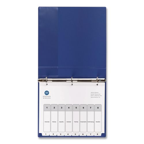 Image of Avery® 11132 Customizable TOC Ready Index Black and White Dividers, 8-Tab, 1 to 8, 11 x 8.5, 1 Set