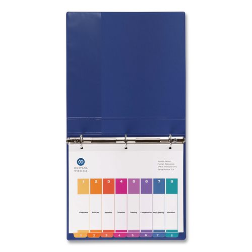 Image of Avery® 11133 Customizable TOC Ready Index Multicolor Tab Dividers, 8-Tab, 1 to 8, 11 x 8.5, White, Traditional Color Tabs, 1 Set