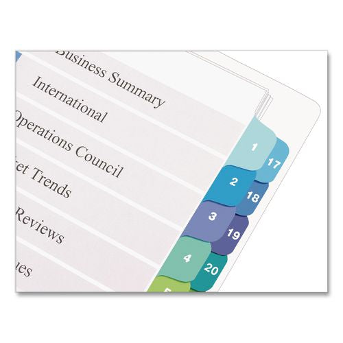 Image of Avery® 11320 Customizable TOC Ready Index Double Column Multicolor Tab Dividers, 16-Tab, 1 to 16, 11 x 8.5, White, 1 Set