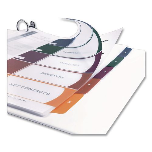 Image of Avery® 11816 Customizable Table Of Contents Ready Index Dividers With Multicolor Tabs, 5-Tab, 1 To 5, 11 X 8.5, Translucent, 1 Set