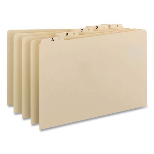 Image of Smead 50176 Alphabetic Top Tab Indexed File Guide Set, 1/5-Cut Top Tab, A to Z, 8.5" x 11", Manila, 25/Set