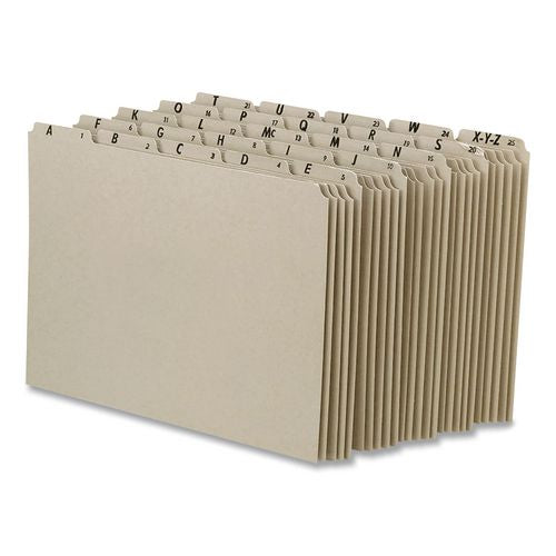Image of Smead 50176 Alphabetic Top Tab Indexed File Guide Set, 1/5-Cut Top Tab, A to Z, 8.5" x 11", Manila, 25/Set