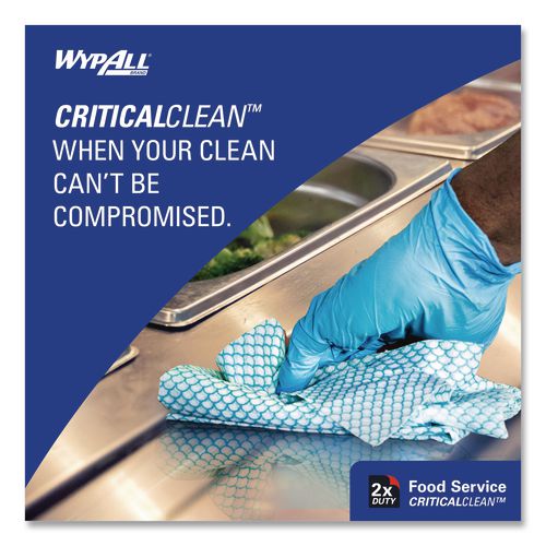 Image of WypAll® 51636 Foodservice Cloths, 12.5 X 23.5, Blue, 200/carton
