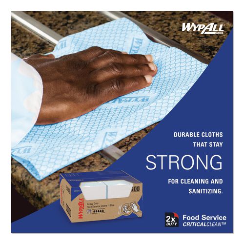 Image of WypAll® 51636 Foodservice Cloths, 12.5 X 23.5, Blue, 200/carton