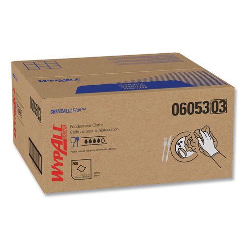 Image of WypAll® 06053 X50 Foodservice Towels, 1/4 Fold, 23.5 x 12.5, White, 200/Carton