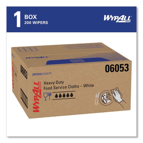 Image of WypAll® 06053 X50 Foodservice Towels, 1/4 Fold, 23.5 x 12.5, White, 200/Carton
