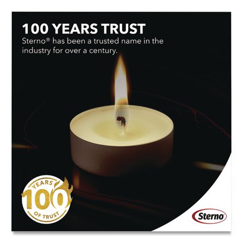 Image of Sterno® STE 40100 Tealight Candle, 5 Hour Burn, 0.5"h, White, 50/pack, 10 Packs/carton
