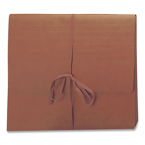 Image of Smead Redrope Expanding Wallets, 5.25" Expansion, 1 Section, Cloth Tie Closure, Legal Size (10" x 15"), Redrope