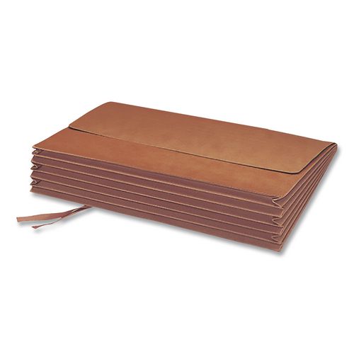 Image of Smead Redrope Expanding Wallets, 5.25" Expansion, 1 Section, Cloth Tie Closure, Legal Size (10" x 15"), Redrope